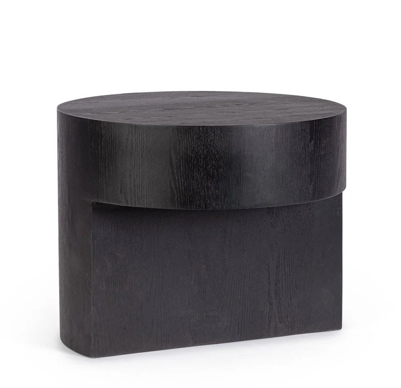 Tavolino Palawan in legno nero Ø50cm - 40h
