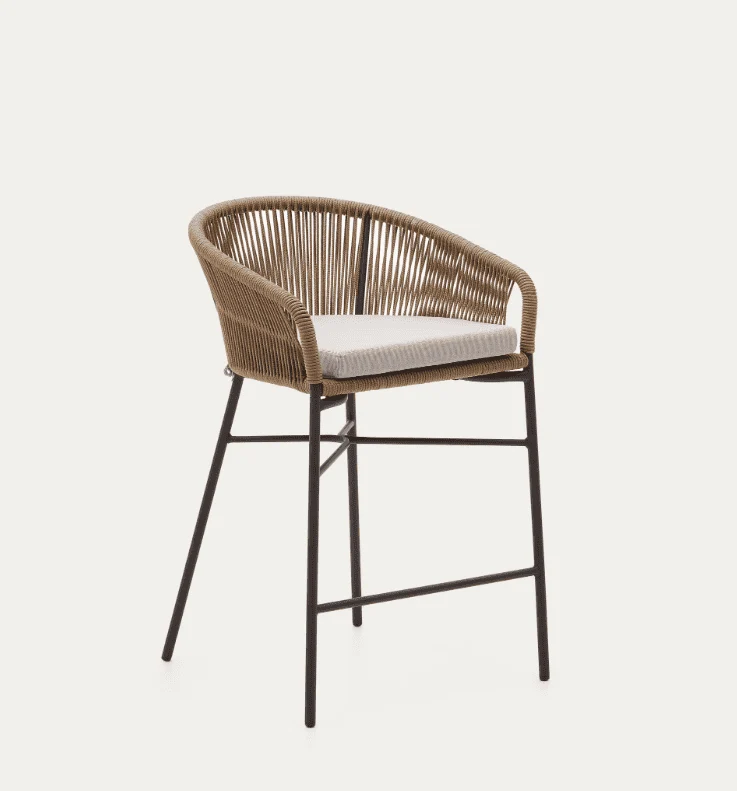 Sgabello YANET in corda beige altezza 65cm
