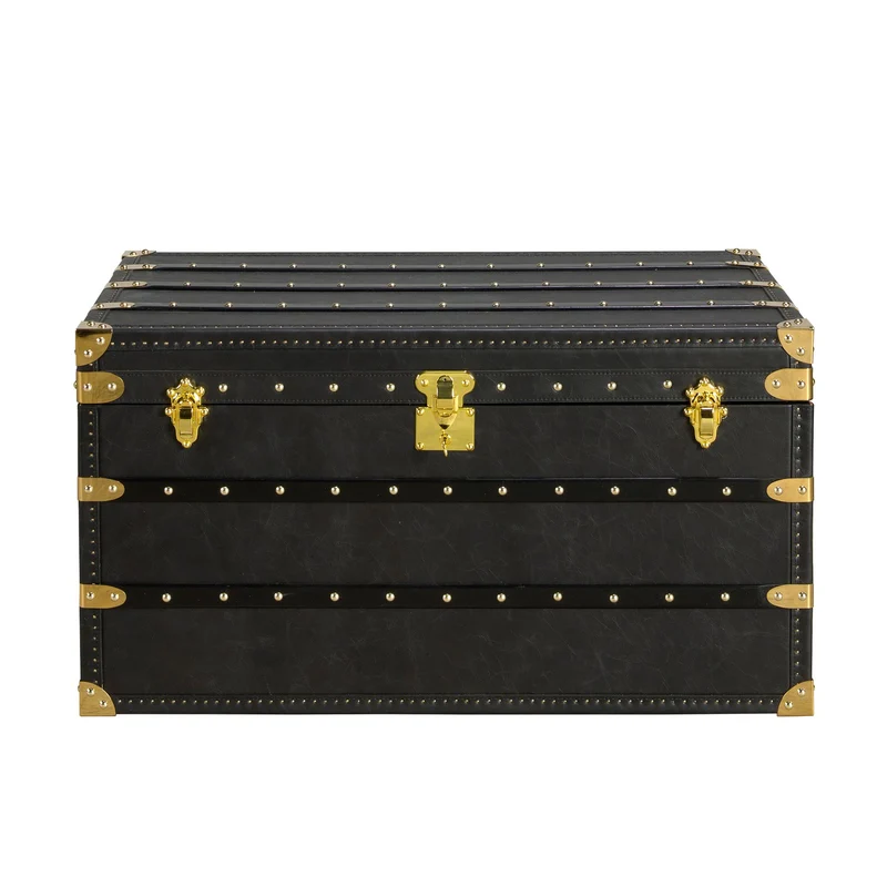 Baule in pelle nera
