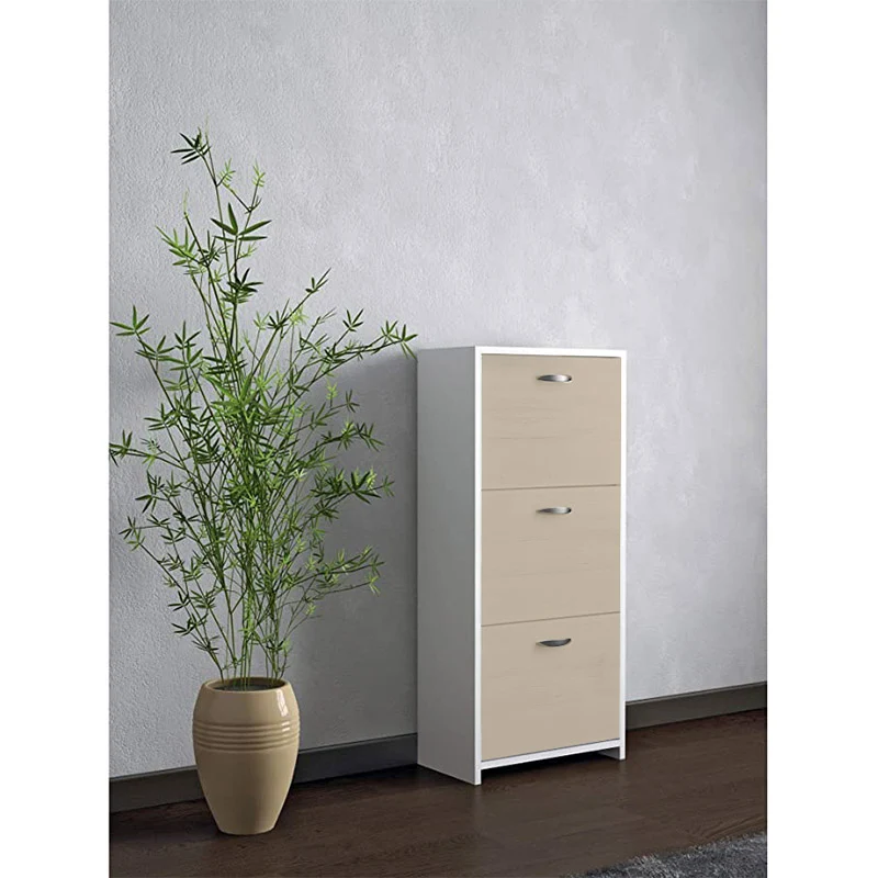 Scarpiera Fresia Slim 3 Ante 12 Paia Olmo