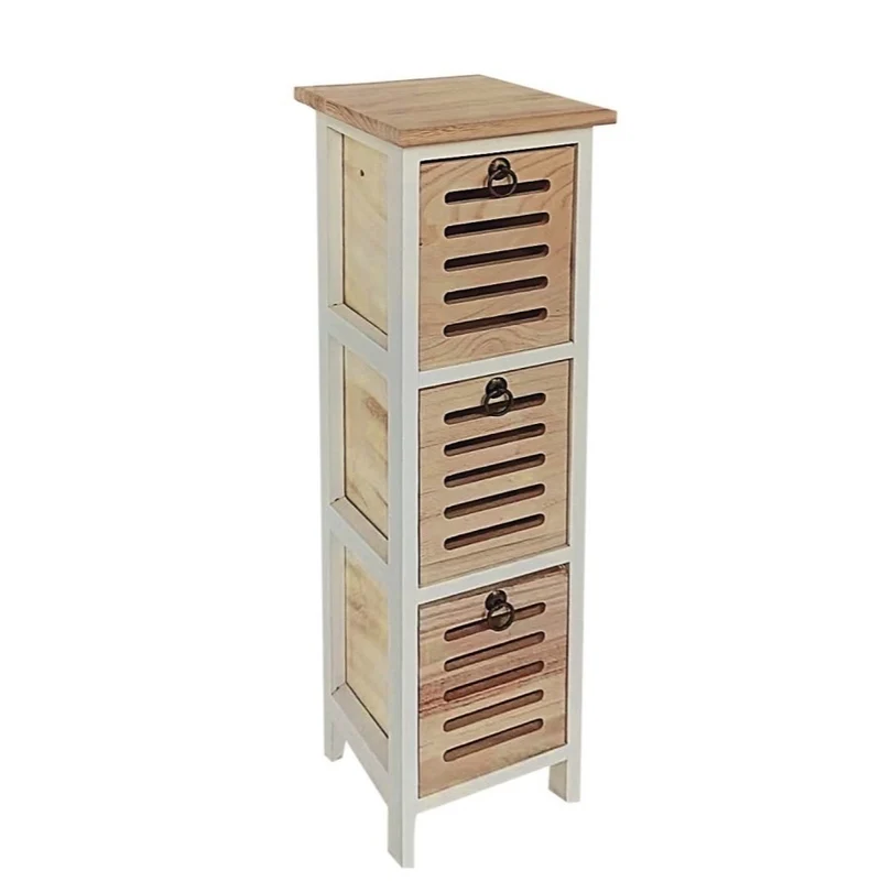 Cassettiera 3 Cassetti In Legno 25x25x61cm