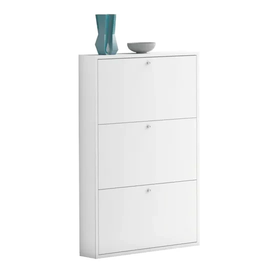 Scarpiera Forio Slim 3 Ante 9 Paia Bianco