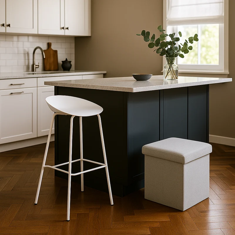 Sgabello Theran In Resina Bianco