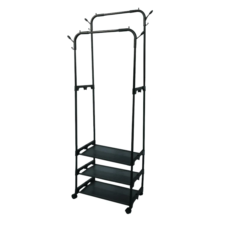 Stander Porta Abiti Saul Doppio Con Ruote E 3 Ri