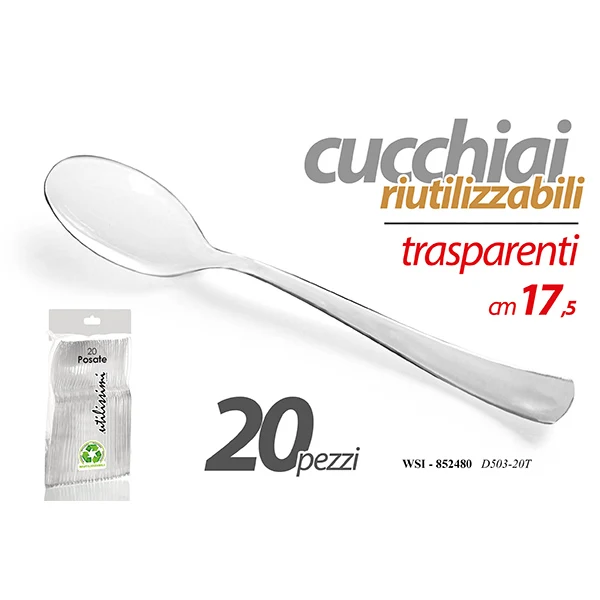 Cucchiai 17,5cm 20pz Trasparenti