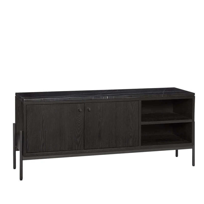 Credenza nera NOBU in marmo e legno by Hübsch