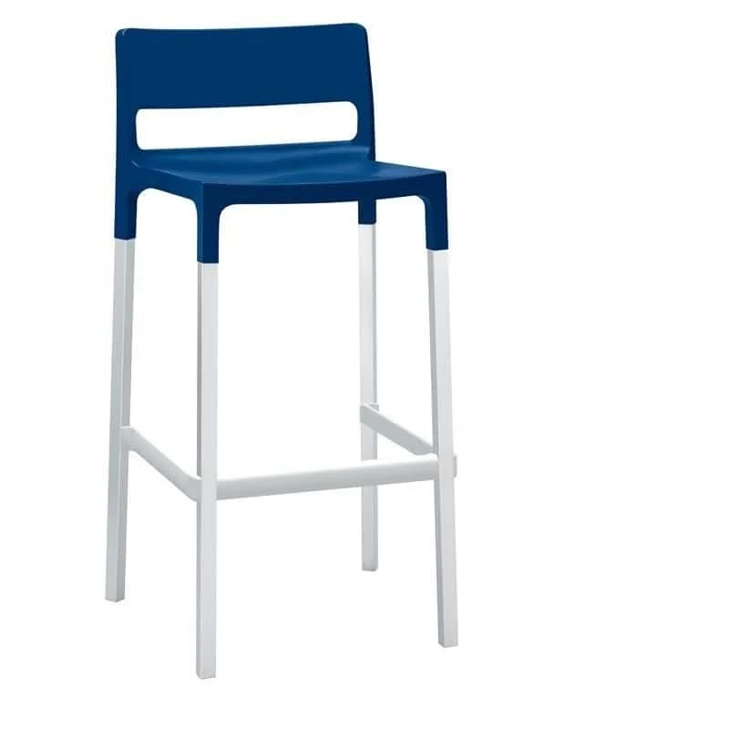 Set 4 Sgabelli DIVO moderno in tecnopolimero e alluminio - seduta h75 cm
