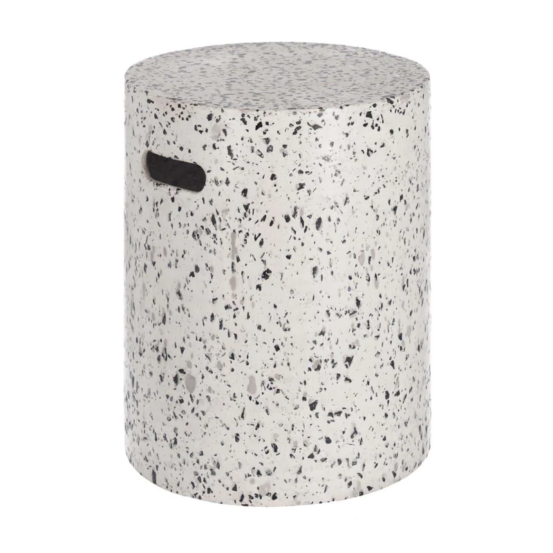 Sgabello JENELL in terrazzo bianco Ø 35 cm