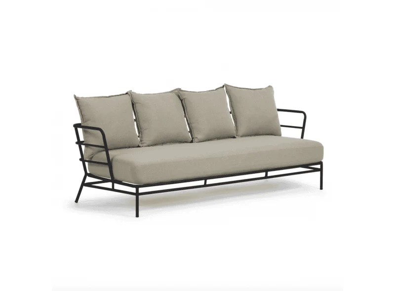Divano MARELUZ 3 posti in acciaio nero 197 cm