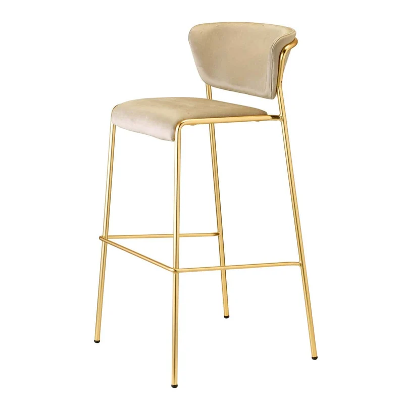 Sgabello LISA h.75 Gambe Cromo/ Verniciato Antracite / Ottone Satinato / Nichel Nero Lucido