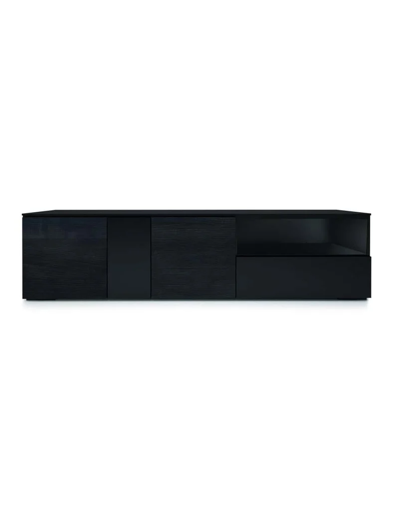 Mobile Tv 3 ante 1 a ribalta e vano aperto LOFT Dark Ash 180cm cm By Oliver B.
