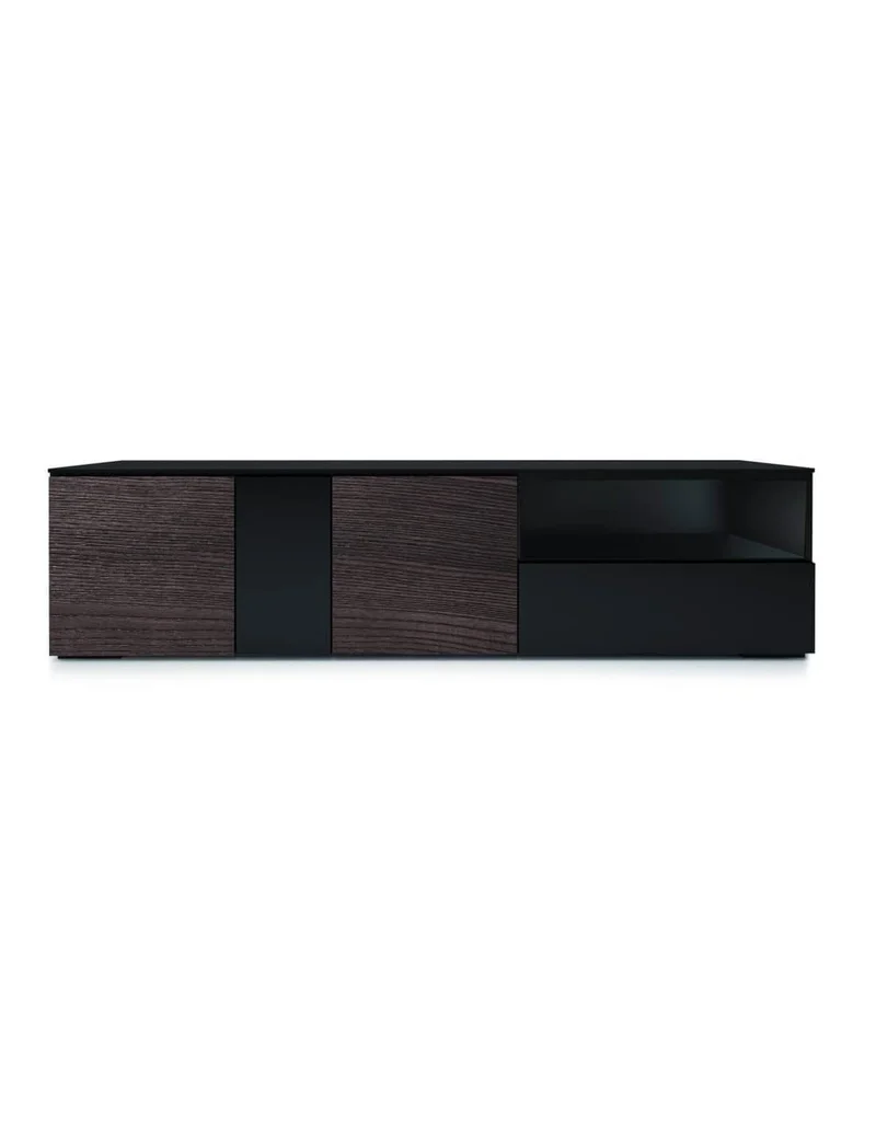 Mobile Tv 3 ante 1 a ribalta e vano aperto LOFT Choco Ash 180cm cm By Oliver B.