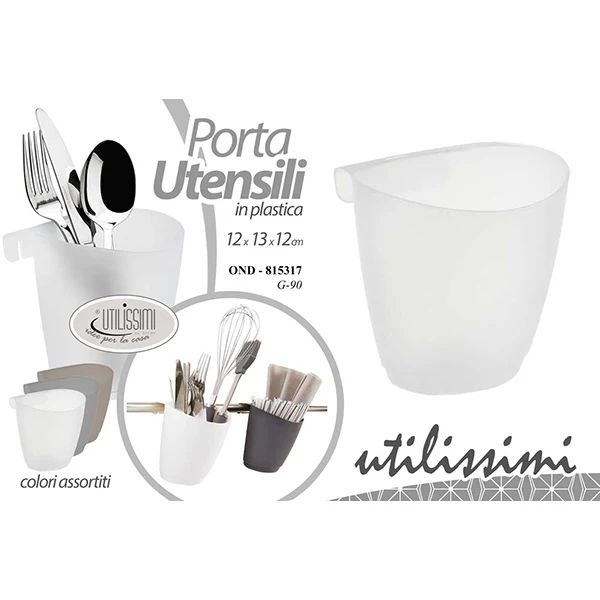 Porta Utensili Plastica 12x13x12cm Assortito