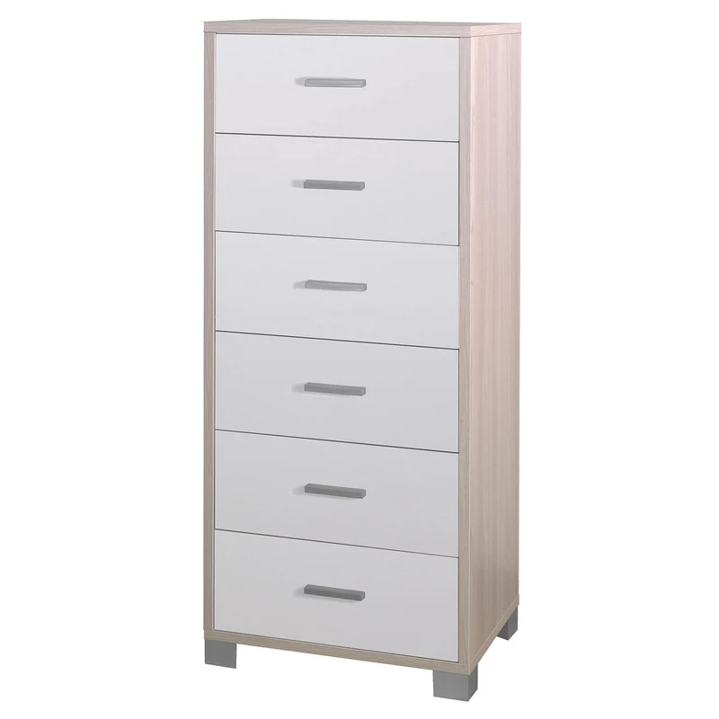 Cassettiera Lipari 6 Cassetti Olmo 50x41x124 Cm