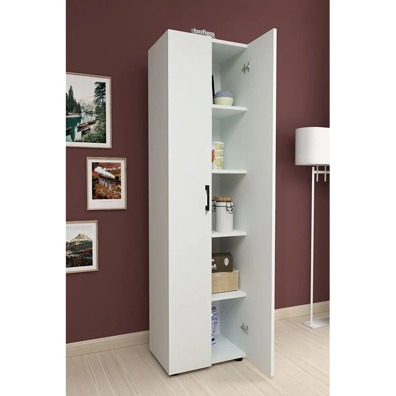 Armadio Multiuso 2 Ante Bianco 49x32x178 Cm