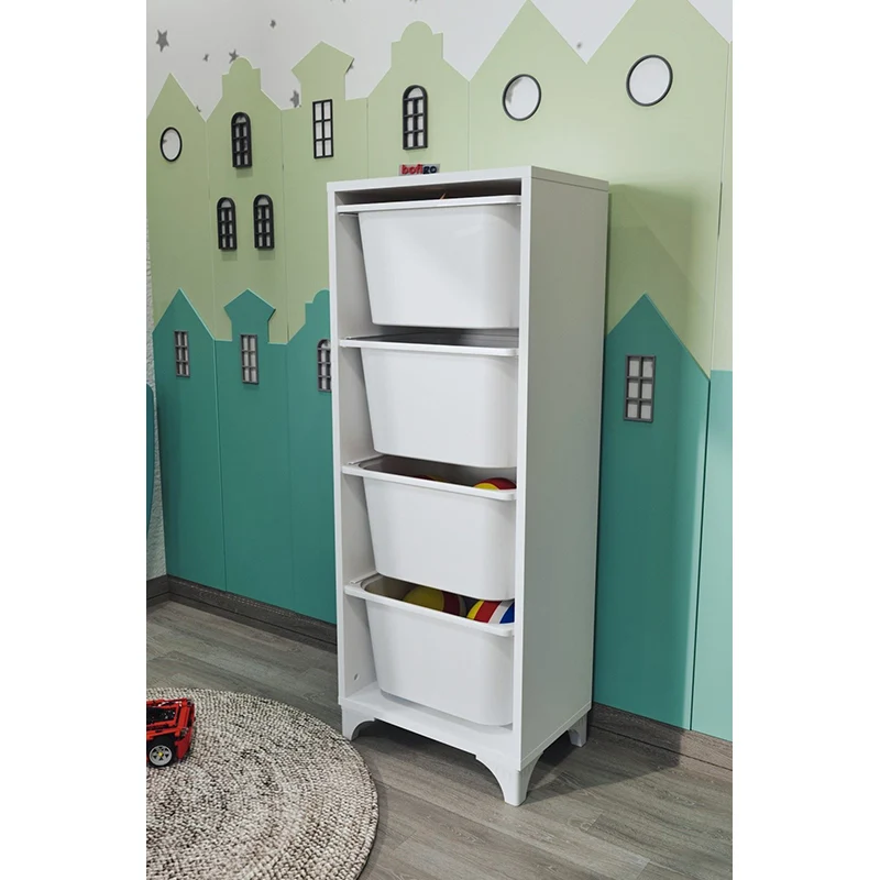 Mobile Dora 4 Contenitori Bianco 45,3x29,7x116,5cm
