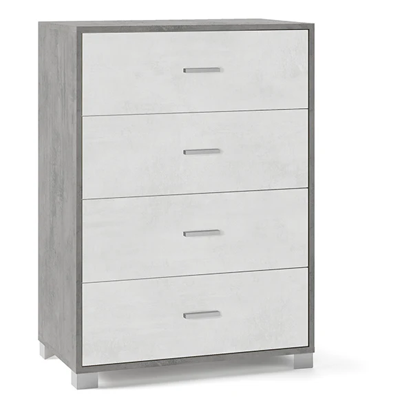 Cassettiera Ponza 4 Cassetti Cemento 80x47x112cm