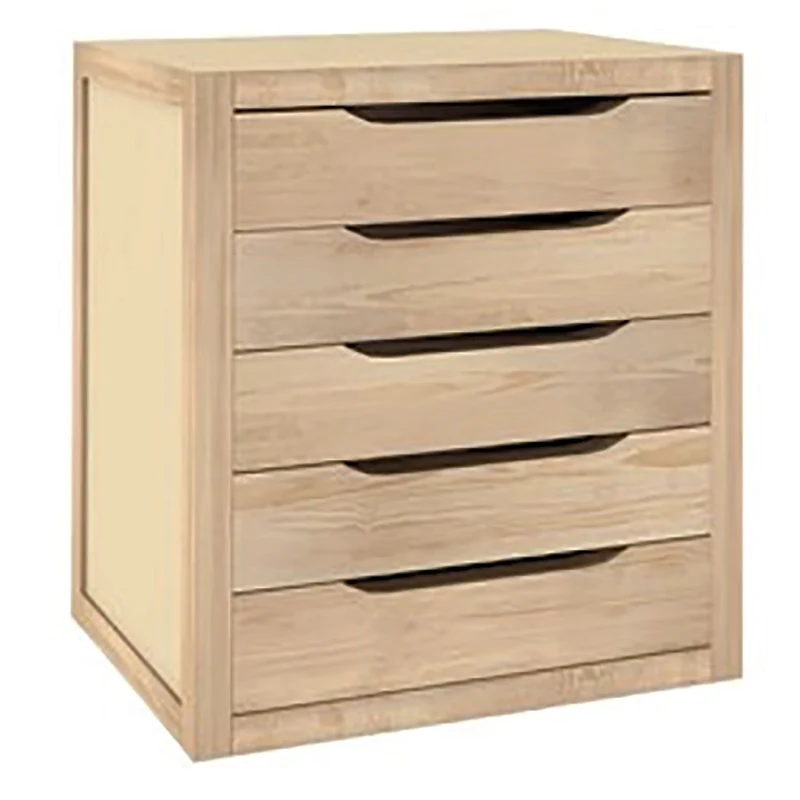 Cassettiera 5 Cassetti Pino Grezzo 39x30x45,8 Cm