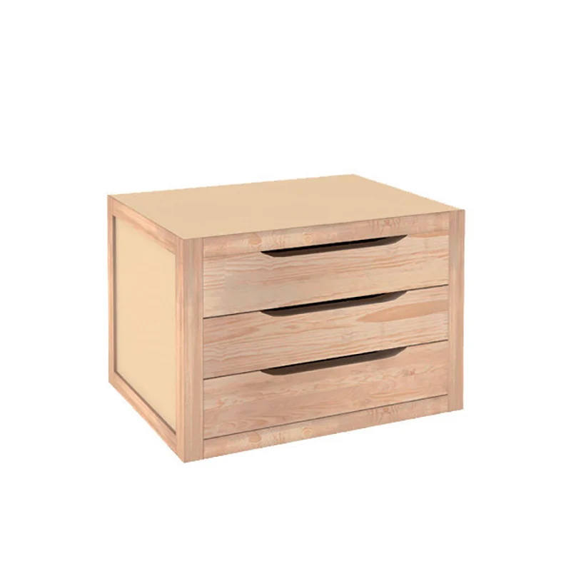 Cassettiera 3 Cassetti Pino Grezzo 39x30x29 Cm