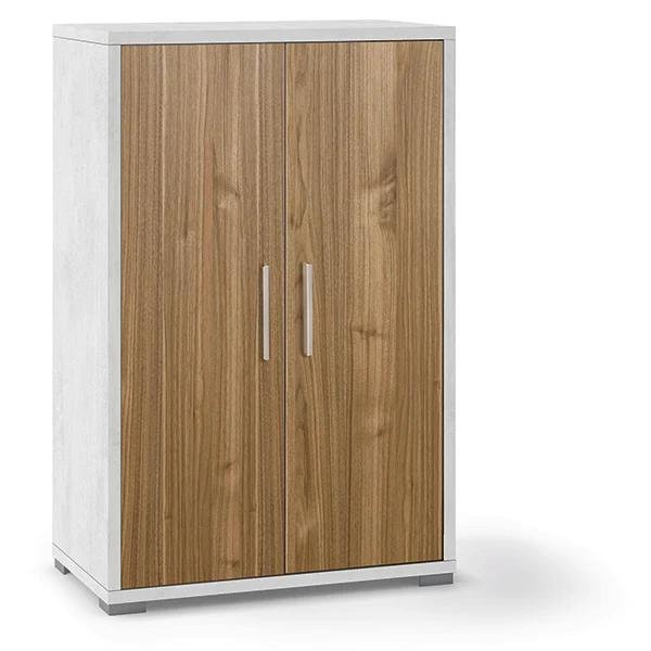 Armadio Double 2 Ante Noce-Bianco 71x41x110 Cm