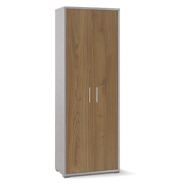 Armadio Double 2 Ante Noce-Bianco 71x41x199 Cm