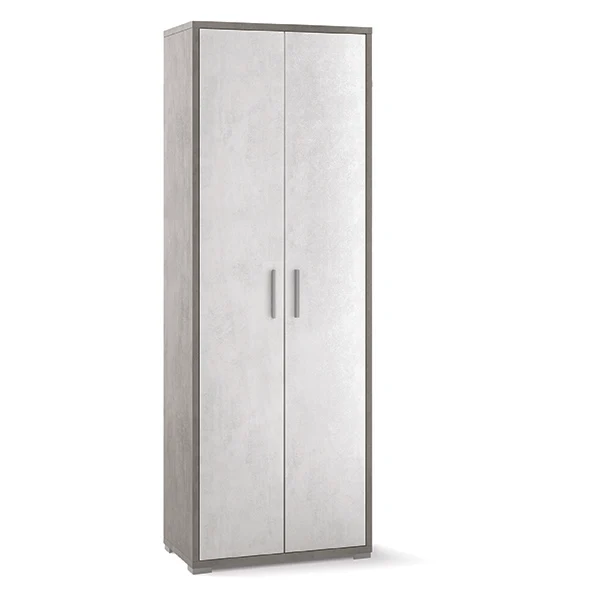 Armadio Double 2 Ante Cemento-Bianco 71x41x199 Cm