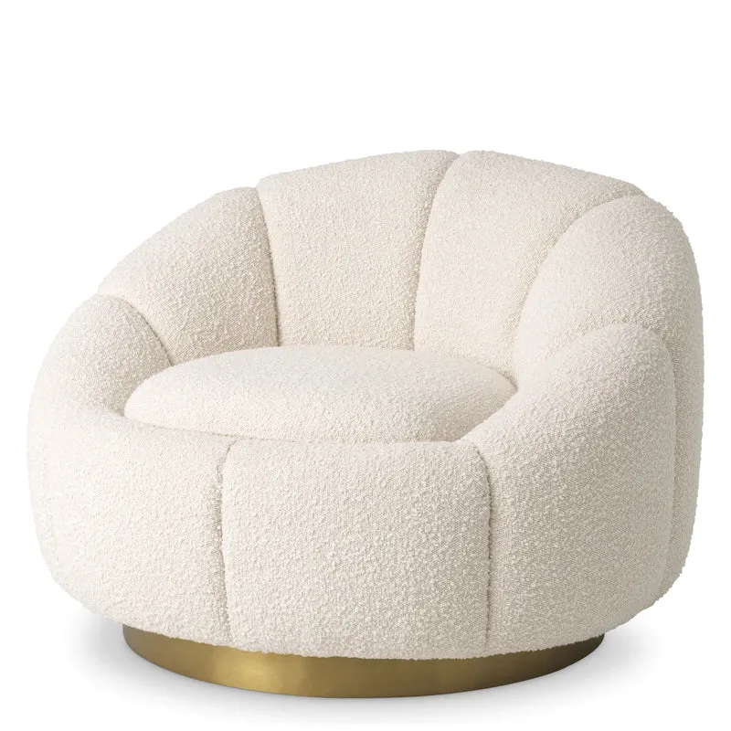 Poltrona SWIVEL CHAIR INGER in bouclè