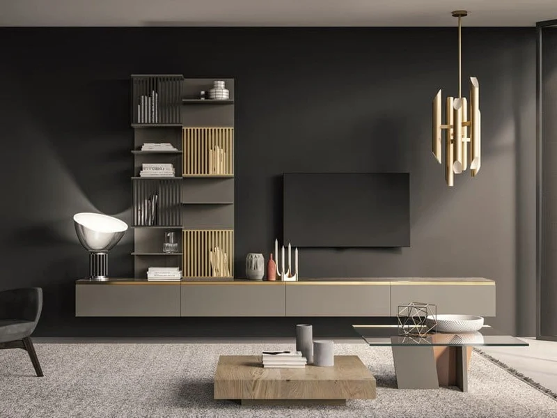 Parete attrezzata componibile SLIM 09 By Dall'Agnese