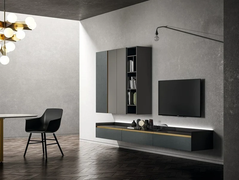 Parete attrezzata componibile SLIM UP 05 By Dall'Agnese