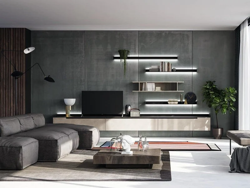 Parete attrezzata componibile SLIM UP 03 By Dall'Agnese