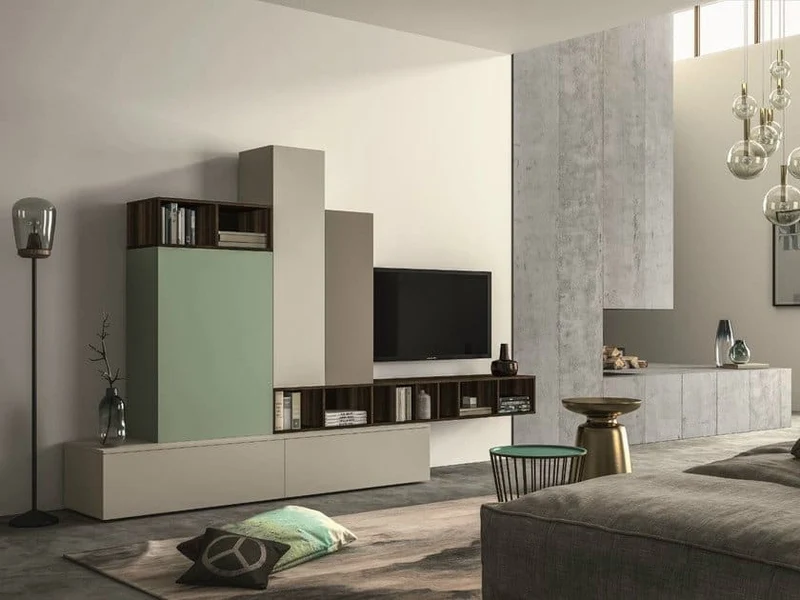 Parete attrezzata componibile SLIM 107 By Dall'Agnese