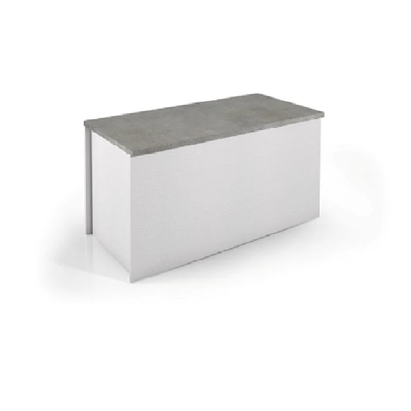 Baule Bianco-Cemento 90x45x45 Cm