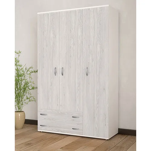 Armadio Monza 3ante 2 Cassetti Bianco 120x52x207cm