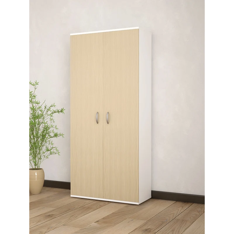 Armadio Carpi 2 Ante Bianco-Olmo 80x52x170 Cm