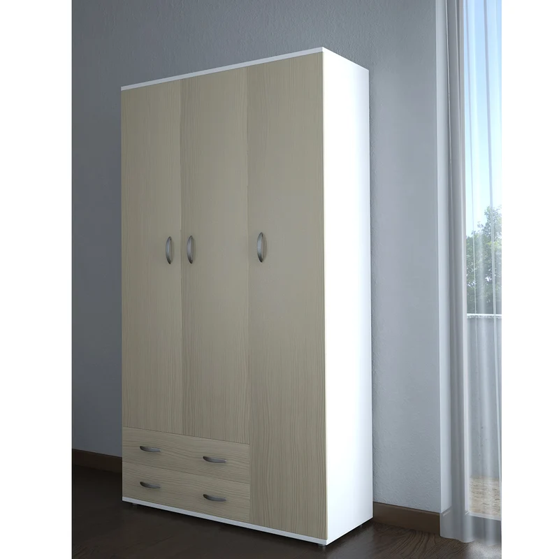 ARMADIO MONZA 3 ANTE 2 CASSETTI OLMO 120x52x207CM