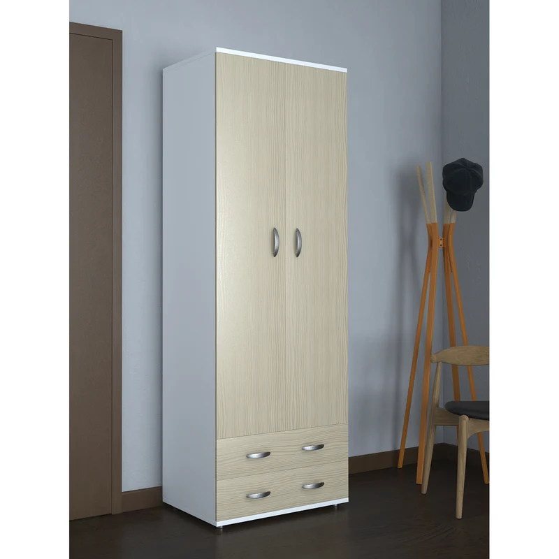 ARMADIO LUGANO BIANCO-OLMO 80x52x207 CM