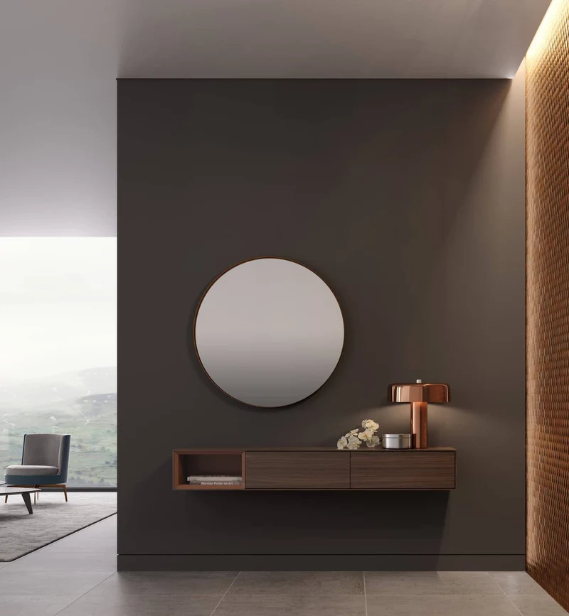 Console pensile TRENDY in legno noce 160cm