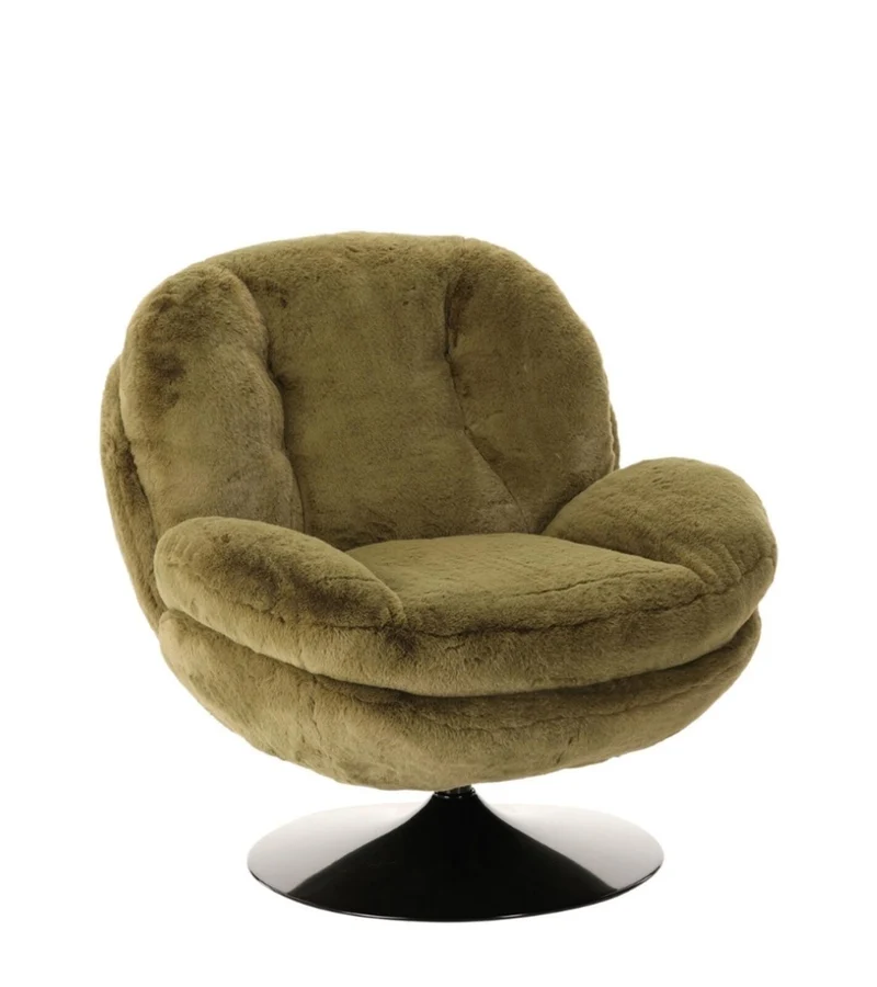 Poltrona Memento finta pelliccia Kaki 81x86xH83cm