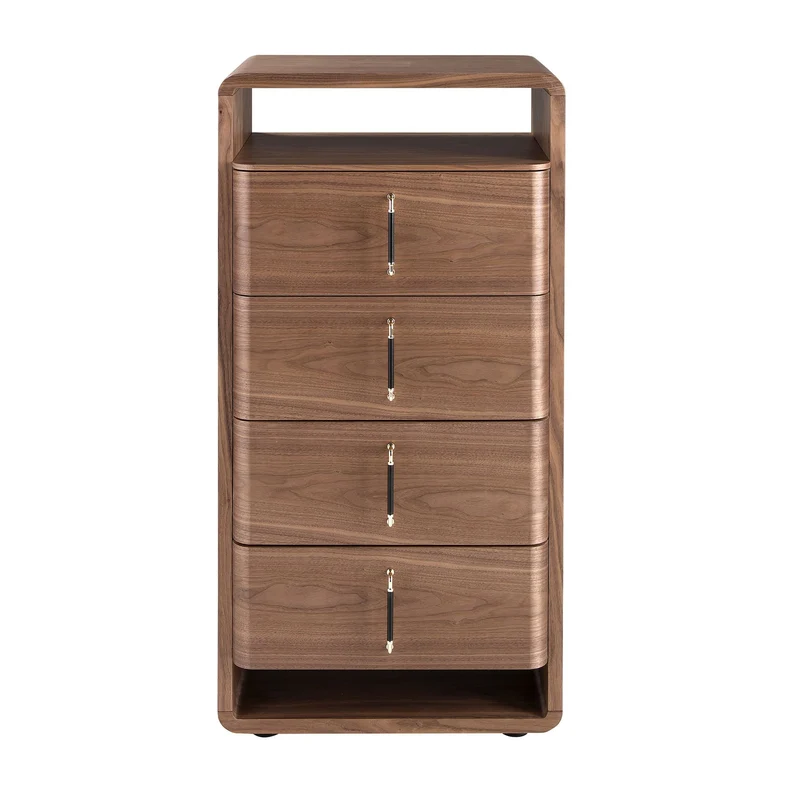 Chiffonier in noce e PVC nero