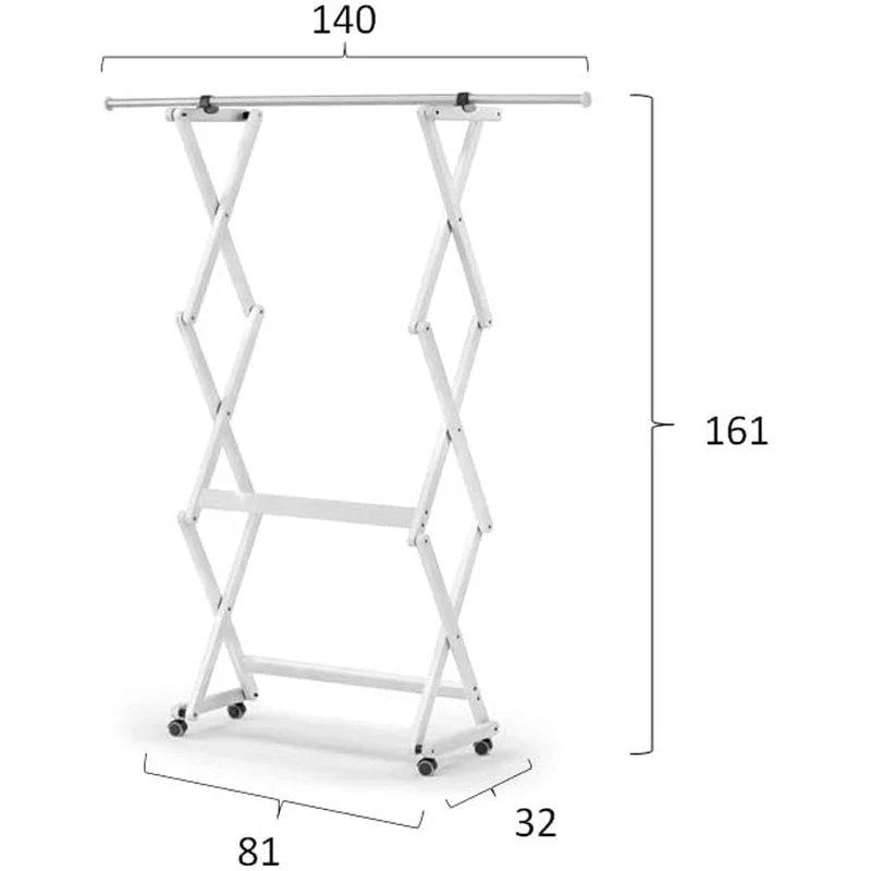 ARIT - Appendiabiti, Appendiabiti in legno, FELIX, Legno, Chiudibile, Allungabile, Bianco