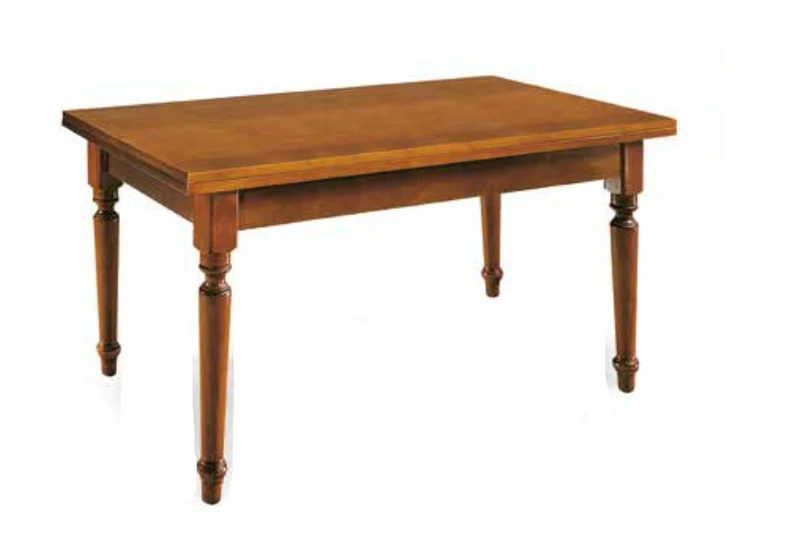 Art. 13 Tavolo con gambe tornite e 2 Allunghe in Legno Massello
