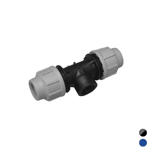 Tee a 90 c/derivazione femmina ikaro raccordo per polietilene 1/2 x 16 blu