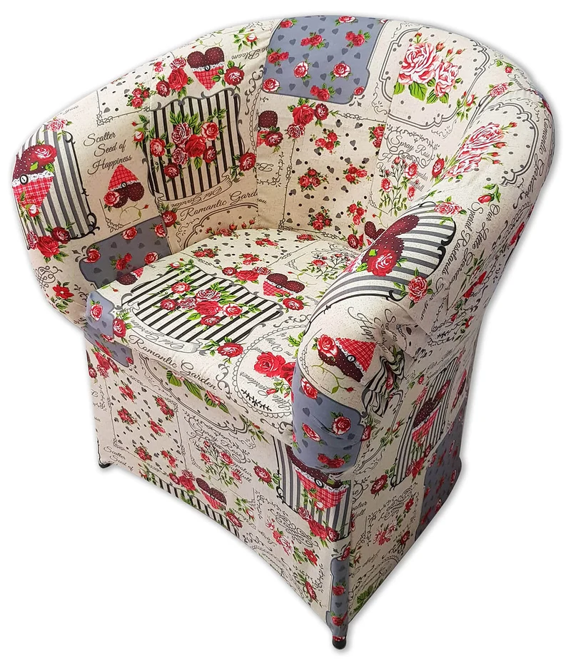 Poltrona Imbottita 65x65x75 cm in Tessuto Renier Romanticarden