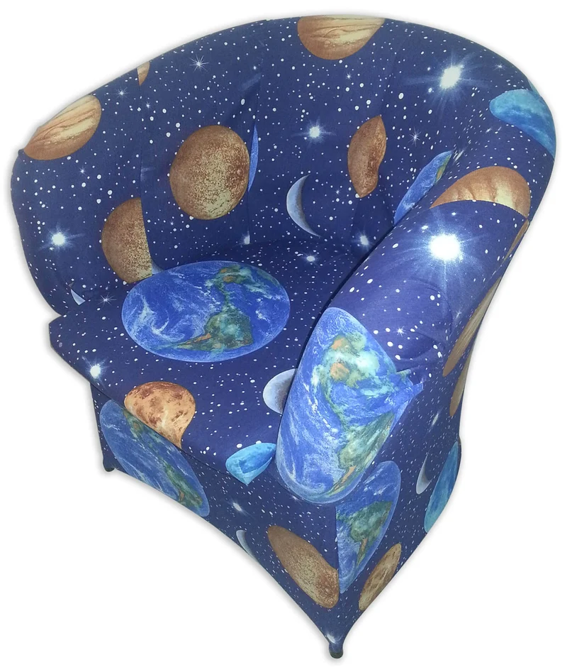 Poltrona Imbottita 65x65x75 cm in Tessuto Renier Planetario