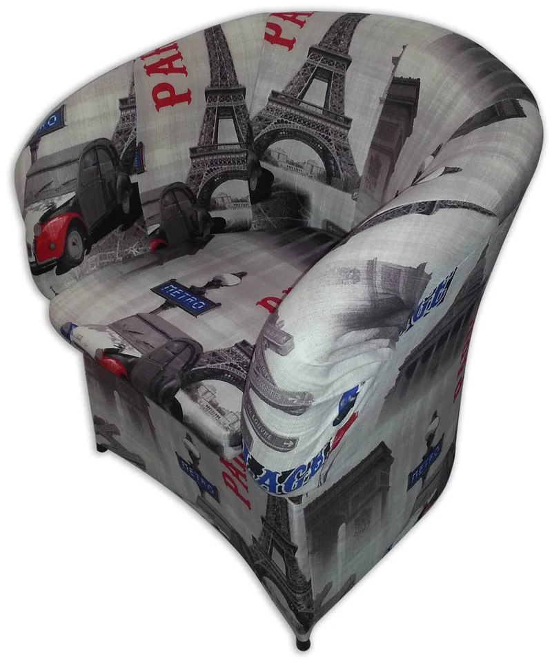 Poltrona Imbottita 65x65x75 cm in Tessuto Renier Paris