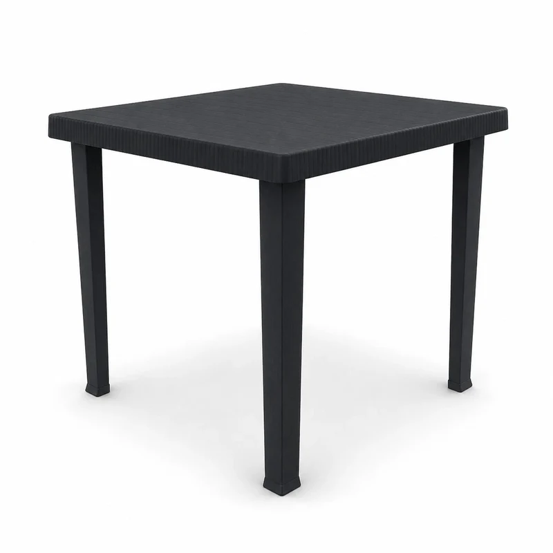 Tavolo da Giardino Quadrato 80x80 Nero per Esterno