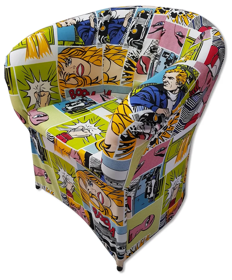 Poltrona Imbottita 65x65x75 cm in Tessuto Renier Comics