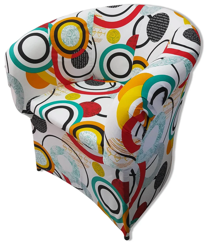 Poltrona Imbottita 65x65x75 cm in Tessuto Renier Cerchi