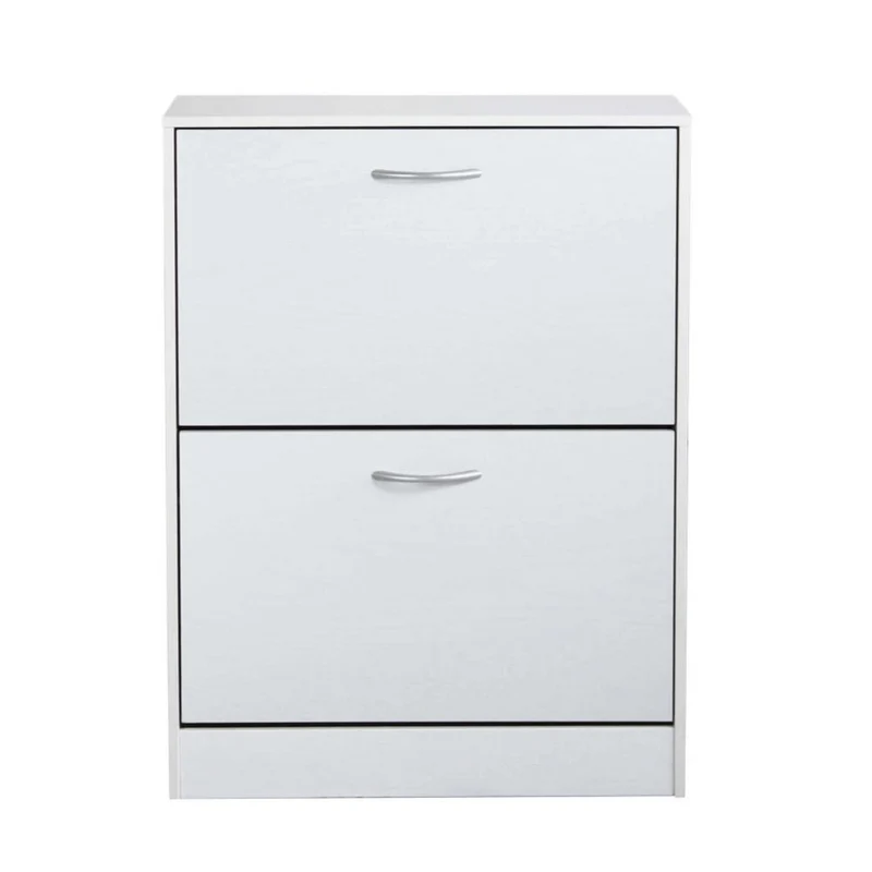 2-Door Double Drop-Down Flap Shoe Cabinet for Entryway, Space-Saving, Modern