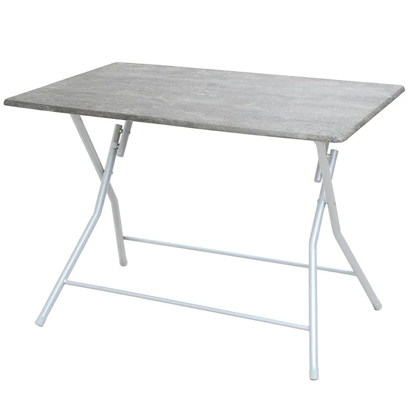 Foldable Cement Effect Table for Indoor Outdoor 120x80 cm